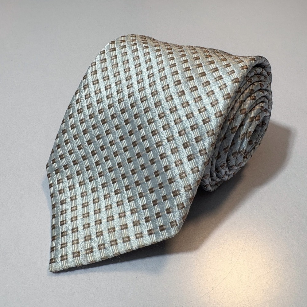 Canali Tie 3.5 x 58" Neck Tie Geometric Silk Jacquard Made in Italy Luxury